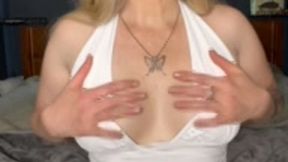 white dress + no panties = pure filth