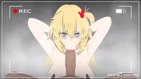 HoloLive Akai Gives Intense Anime Blowjob With Facial Finish