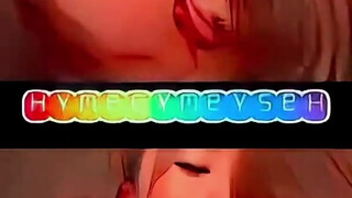 Pregnant asian female breastfeeds her hungry friends for fun