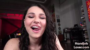 HJ 21yo amateur wanks oiled cock and talks dirty in POV