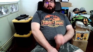 Nerdy Bear Still In His Underwear Takes Care Of His Morning Wood