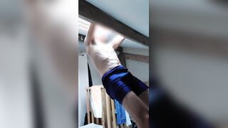 Coregasm : handsfree nutting in my singlet while doing pull-ups - CoregasmicTruth