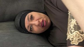 Big-boobed Arab chick Tina fucked for cash on the couch