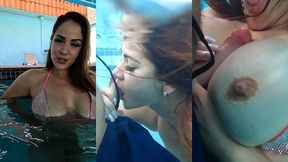 miss raquel goes underwater to suck cock