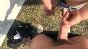 CzechHunter - Muscle Hunter masturbating in park