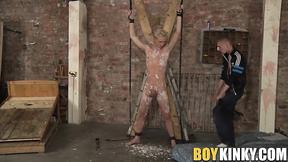 ”Twink Kris Blent covered with wax finally gets his reward”