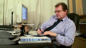 German mature redhead mom gives amazing office show