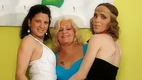 Three Old And Legal-age Lesbians Have Fun On The Couch - MatureNL