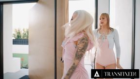 TRANSFIXED - Lesbian Rebecca Vanguard is Caught Cheating With Two Trans Eva Maxim And Janie Blade