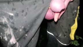 Outside naked anal masturbating and milking my prostate