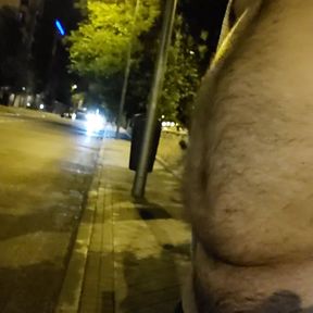 Night walk, swelling the balls until ejaculating 4