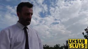 UKSubSluts com - Green-haired rebel Phoenix Madina enjoys outdoor fun