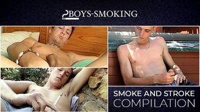 BoysSmoking: Compilation of lean youngsters striking cigars while masturbating their meat