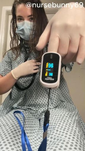 Speculum and Heart Exam Masturbation in Patient Gown