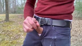 Me Jerking-off Outdoors at the Park and Cumming on My Jeans.