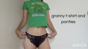 granny t-shirt and panties