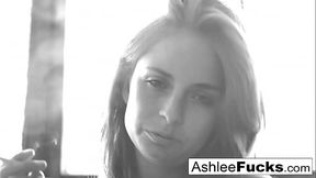 Sexy  Ashlee Graham smokes while showing off her natural tits