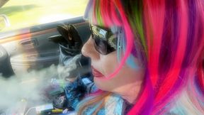 DRIVING WITH MISS ROMAN -- MORE 120 MENTHOLS -- CD TG GLOVES - LONG CIGARETTES