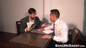 Latino DILF Joris eats and raw breeds Giorgios tiny twink asshole