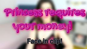 Princess requires your money