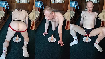 LanaTuls - Anal Slut and Whore - Riding Dildo on the Floor. Гей шлюха москва.