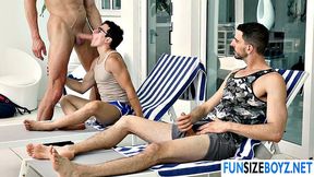 Fucking this petite twink by the pool