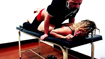 Waxing client gets horny and has sex with the waxer.