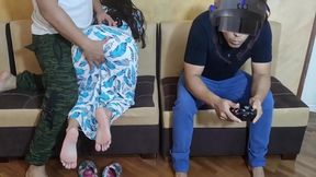 Cheating Girlfriend Fucked by Boyfriend's Best Friend While He Games - NTR Virtual Reality