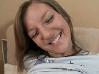 Olivia E Devours Her Glass Sex-toy As She Squirts Hard All Over Her Bed!