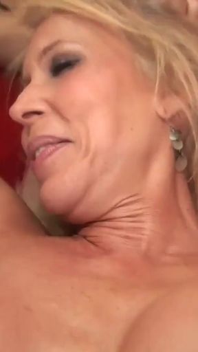 Hairy skinny blonde mature cougar enjoys the young guy's cock   Clip 3