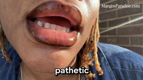 Read My Lips | Silent Movie, Ebony Lip and Mouth Fetish Humiliation with Temptress Mango with subtitles
