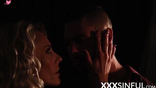 Brittany Bardot moans as Angelo Godshack shoves his cock inside her
