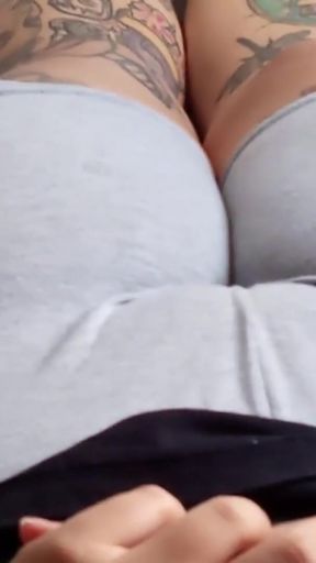 Spectacular moment from "Giant pussy is marked between the leggings of a teenager"