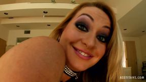 Aline gets fucked by Ian Scott and Mike Angelo, anal, double penetration, squirting