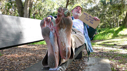 Homeless Man Dirty Foot Worship