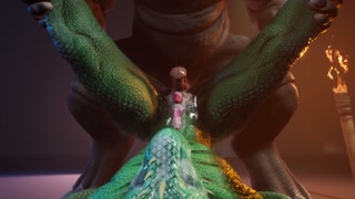 Scalie Reptile (Corbac) Gets Milked by Big Dick Rhino (Gay Sex) | Wild Life Furry