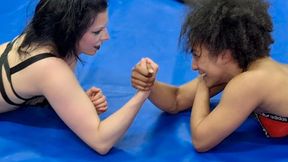 Arm Wrestling and Wedgie Punishment with Lady Black Venus and Goth Delilah
