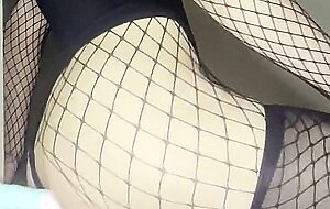 Cute goth femboy fucks his ass until shaking orgasm