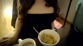 Fetish Sexy Asian Student Ignores You As You Jerk Off Your Cock To Me Eating Food
