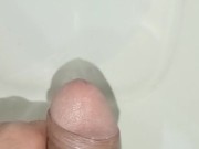 Submissive  urinating, big, venomous cock, close-up