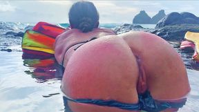 My orgasmic ejaculation splashed into the boundless blue sea