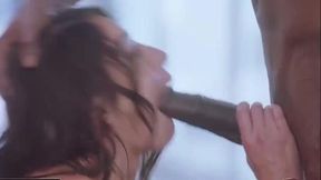 Young Brunette's Wild Double Penetration With Black Studs