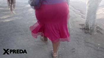 Huge Butt Pink Dress Random Lady