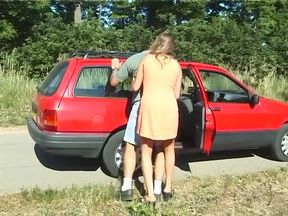 Milf taking car of a guy she just hit with her car