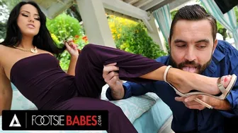 Little Miss Cheater Teases Intense Footjob Until Explosive Climax