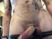 Beermunkie self suck leather request  tattoo ink white boy 1st ball splitter cock ring thick semen