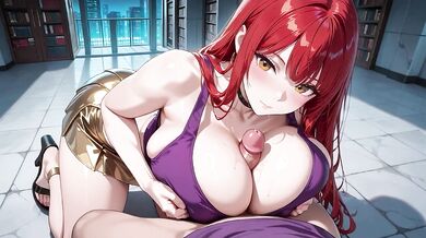 Redhead rides deepthroat creampie on urban terrace