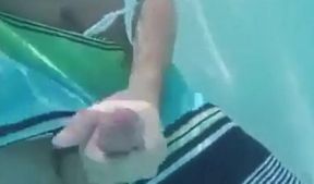 Underwater Jerk-Off Session Outdoors - Amateur Style