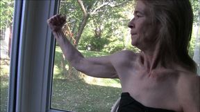 Lilly showing her granny biceps