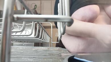 What would you do to this NAUGHTY MILF Washing dishes like this?